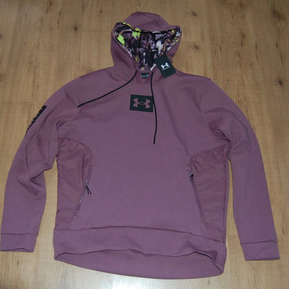 UNDER ARMOUR Summit Knit Hoodie Pullover Purple Men's Size L - NWT